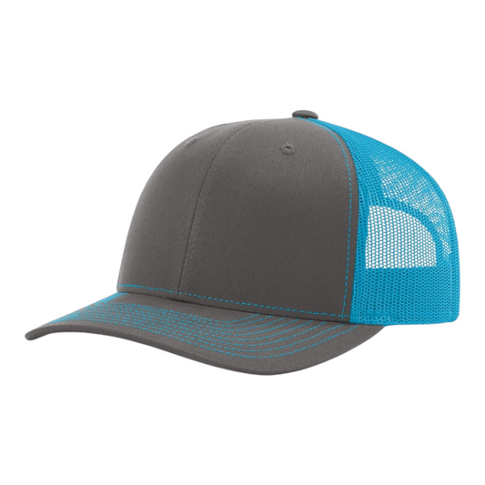 Richardson 112 Hat - Grey / Neon Blue