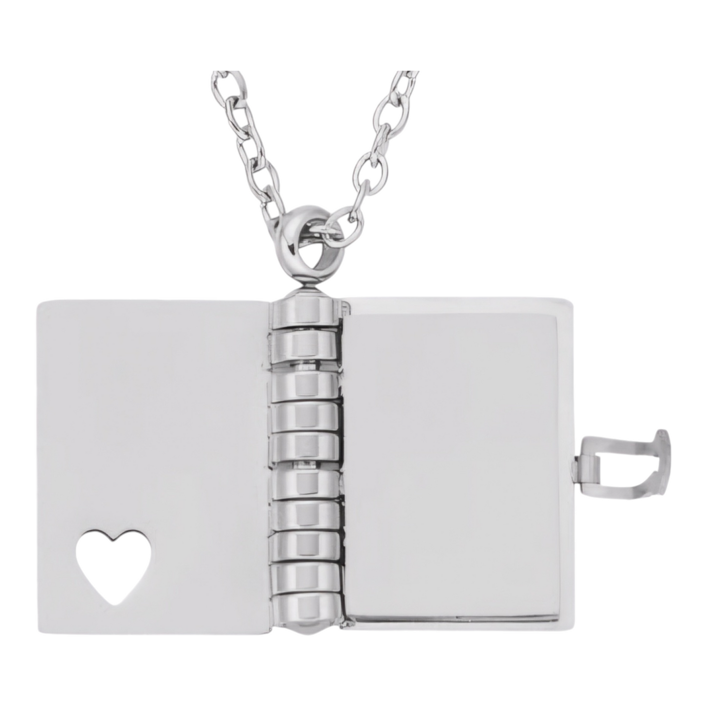 Stainless Steel Book Locket Necklace