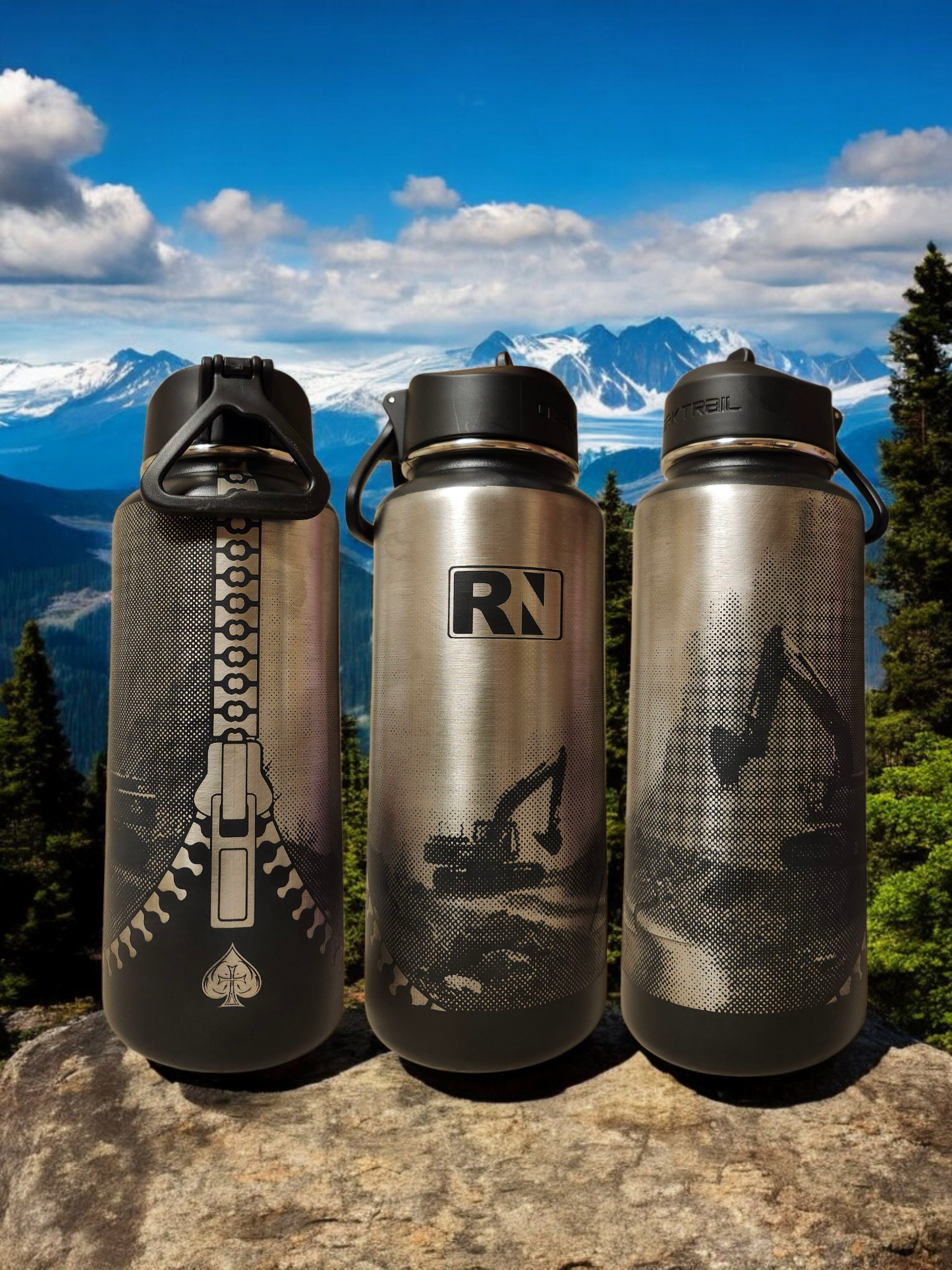 Custom Engraved 32oz Water Bottle - Full Bottle Engraving